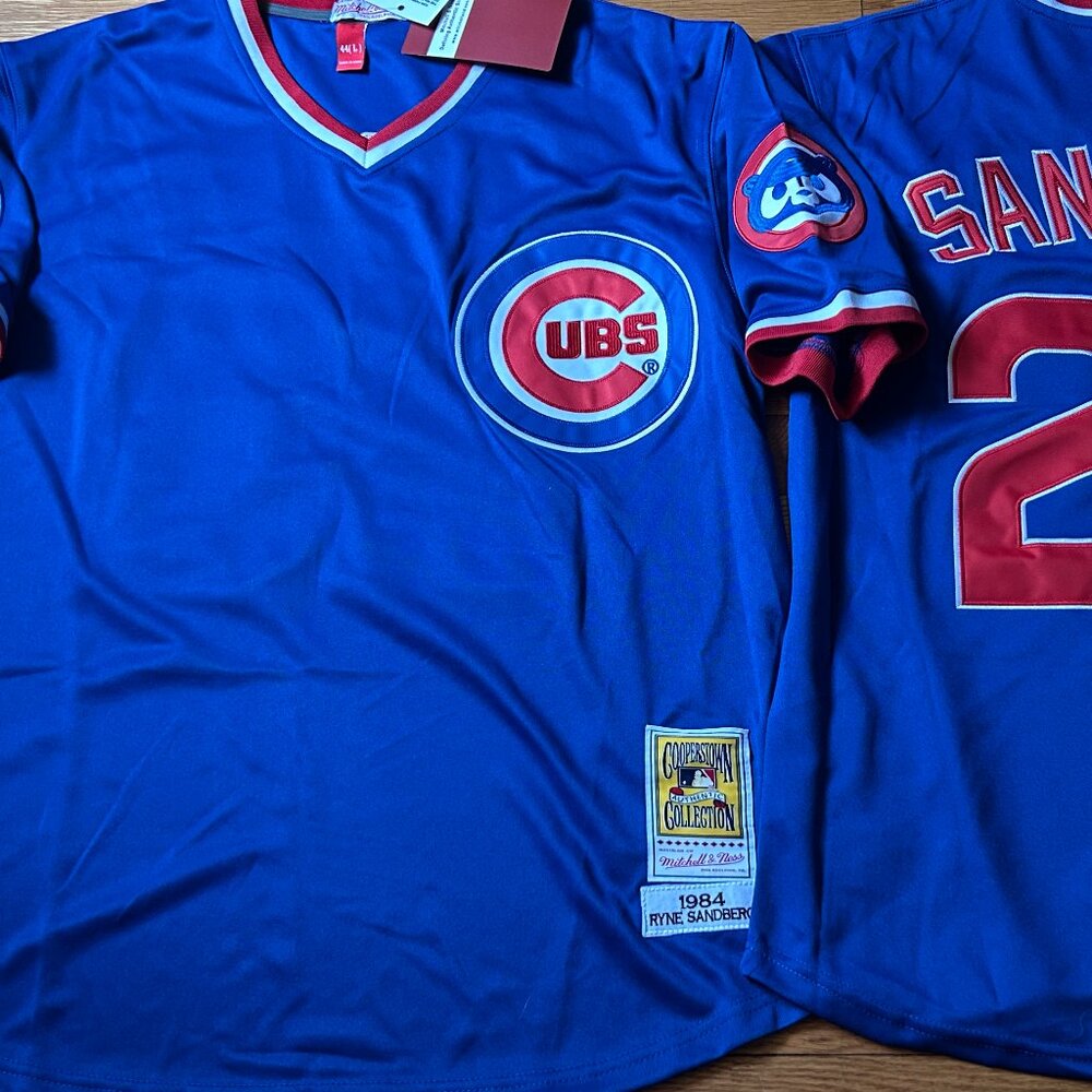 1980s CHICAGO CUBS RYNE SANDBERG Men's JERSEY M,L,XL,2X by Mitchell & Ness - Picture 7 of 9